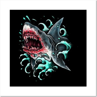 Shark attack Posters and Art